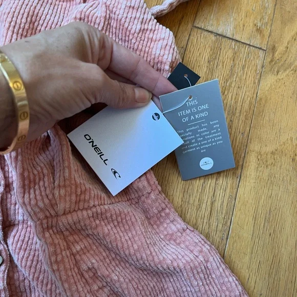 Pink O’Neill Corduroy Button-Front Mini Dress with Straps - Picture 7 of 8